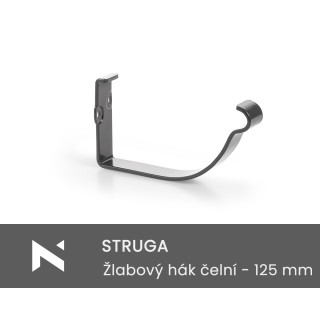 STRUGA gutter front hook made of flat profile - 125 mm