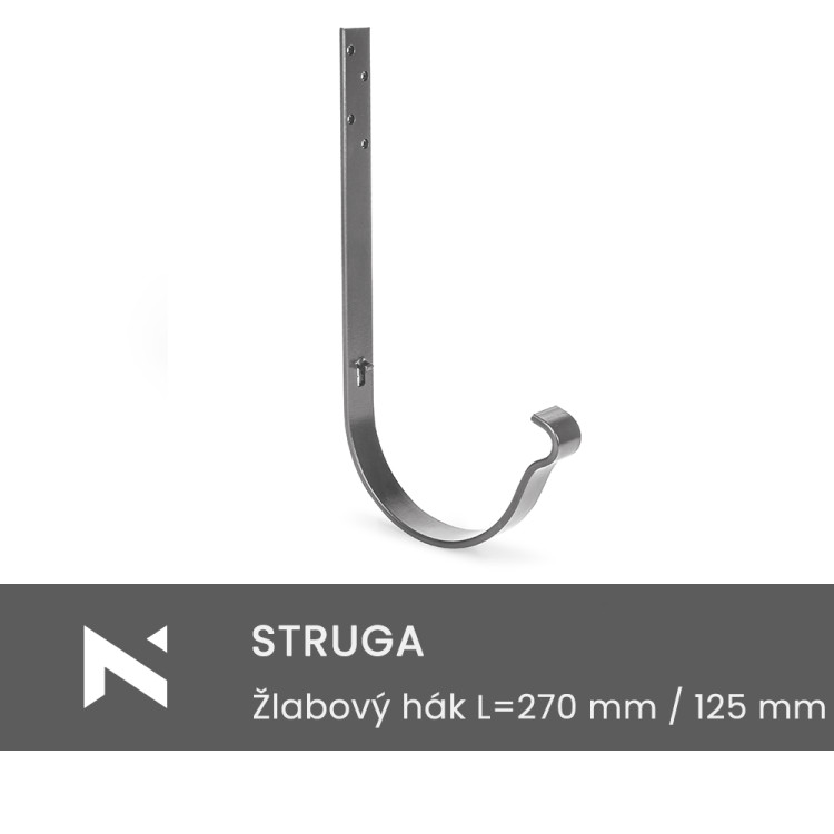 STRUGA gutter hook with a length of 270 mm - 125 mm