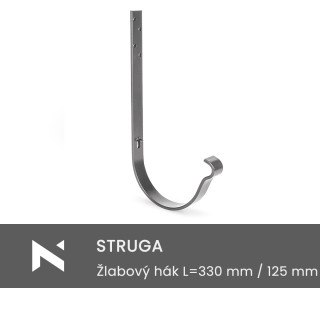 STRUGA gutter hook with a length of 330 mm - 125 mm