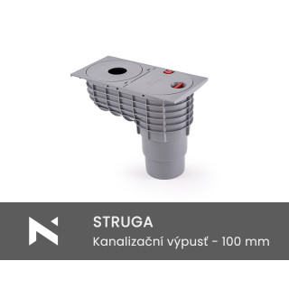 STRUGA Kanalizační výpusť (šedá/černá) - 100 mm