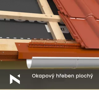 Okapový hřeben plochý, hřeben okapu