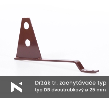Uchwyt rurowego płotka przeciwśniegowego, dachówki ceramiczne/betonowe - dwururowy