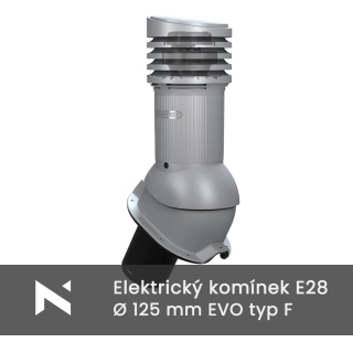 Electric ventilation chimney E28 Perfekta EVO type F Ø125 with insulation