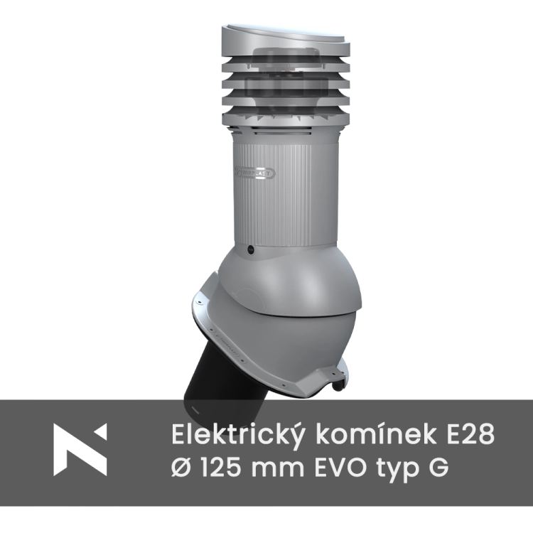 Kominek wentylacyjny elektryczny E28 Perfekta EVO typ G Ø125 z izolacją