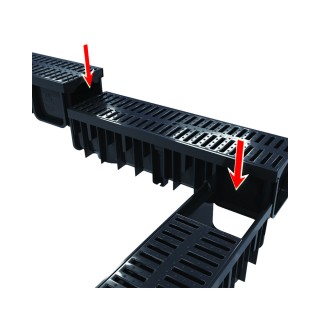 External gutter 130/50 mm with plastic frame and grate