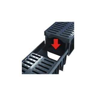 External gutter 130/50 mm with plastic frame and grate