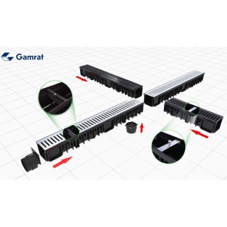 Garagenset 3 x 1m verzinktes Gitter (Linienentwässerung)