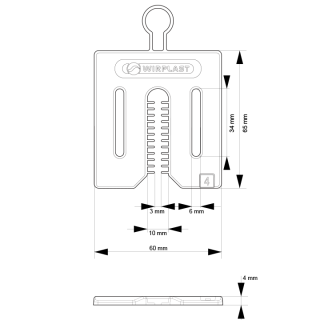 Distanciador universal 4 mm con fijación MINI PACK 36 unidades/paquete Distanciador universal 4 mm con fijación MINI PACK 36 unidades/paquete