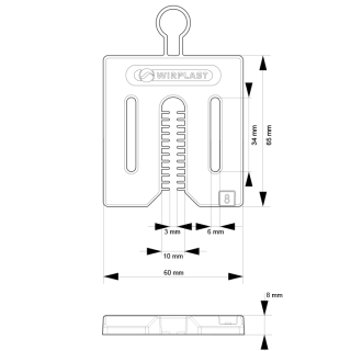 Distanciador universal 8 mm con fijación MINI PACK 18 unidades/paquete