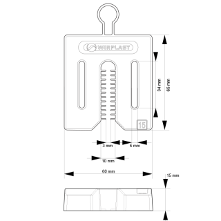 Distanciador universal 15 mm con fijación MINI PACK 120 uds/CARTÓN