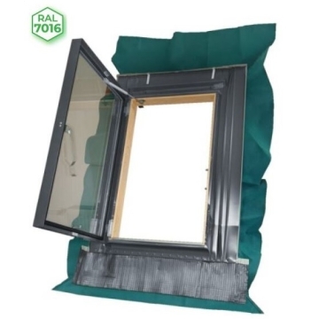 Wyłaz dachowy GREENVIEW FAKRO WGU-X 46x75 cm - podwójna szyba hartowana RAL7016