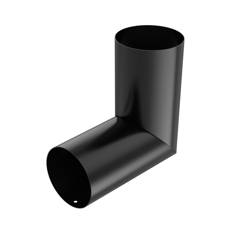 BRYZA STAL Koleno (ľubovoľný uhol) 90 mm čierne