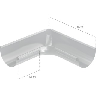 BRYZA STAL Eckstück Innen 150 mm schwarz