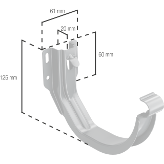 BRYZA STAL Uchwyt rynnowy 150 mm grafit