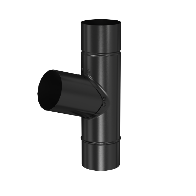 Trójnik rury spustowej BRYZA STAL 90 / 90 / 90 mm czarny