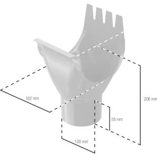BRYZA STAL Ablaufstutzen 150 / 100 mm schwarz