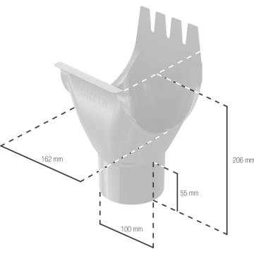 Lej spustowy BRYZA STAL 150 / 100 mm czarny