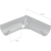 BRYZA STAL Eckstück Innen 150 mm braun