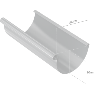 BRYZA STAL Rynna dachowa 125 mm / 3 m grafit