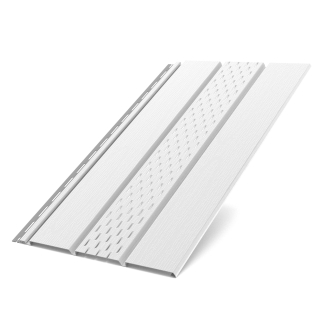 BRYZA PVC perforovaná podhledová deska 3 m × 0,305 m bílá (RAL 9010) | Plastový okapový systém BRYZA PVC