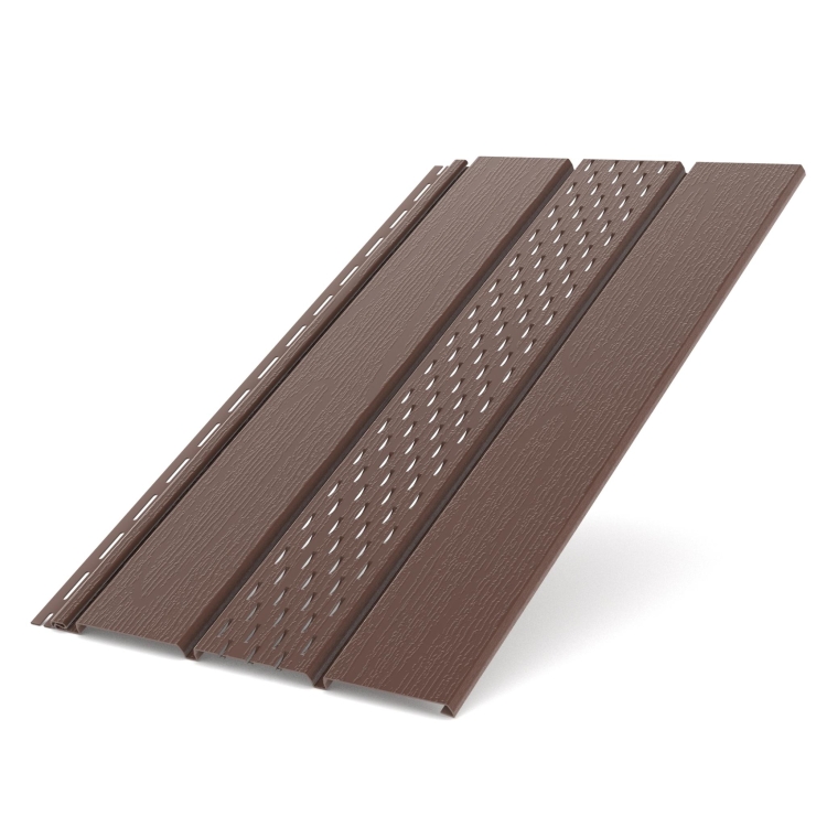 BRYZA PVC Perforated ceiling board 4 m brown | Plastový okapový systém BRYZA PVC BRYZA PVC Perforated ceiling board 4 m brown | Plastový okapový systém BRYZA PVC