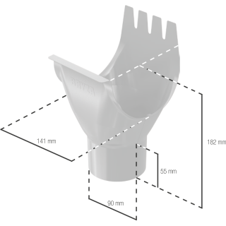 BRYZA STAL Lej spustowy 125 / 90 mm grafit