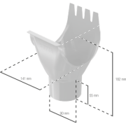 BRYZA STAL Ablaufstutzen 125 / 90 mm schwarz