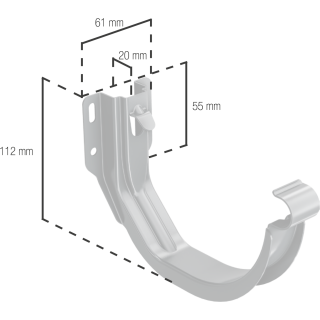 BRYZA STAL Rinnenhalter 125 mm braun
