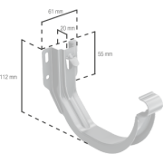 BRYZA STAL Rinnenhalter 125 mm zink