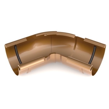 Narożnik wewnętrzny regulowany BRYZA PVC 120° – 145° 125 mm miedziany | Plastikowy system rynnowy BRYZA PVC