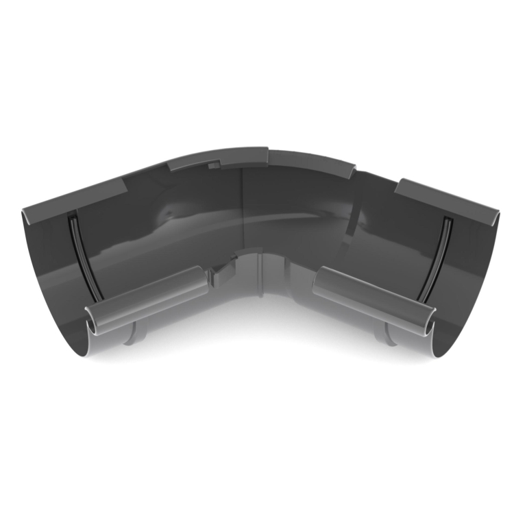 BRYZA PVC vnitřní nast. roh 120° –145°   125 mm grafitová (RAL 7021) | Plastový okapový systém BRYZA PVC