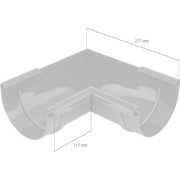 BRYZA PVC Belső szeglet 150 mm Fehér | Plastový okapový systém BRYZA PVC