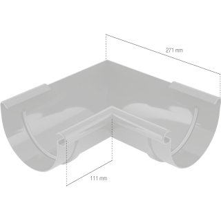 BRYZA PVC Vnútorný roh 150 mm biely | Plastový okapový systém BRYZA PVC