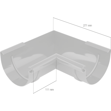 Narożnik wewnętrzny BRYZA PVC 90° 150 mm biały (RAL 9010) | Plastikowy system rynnowy BRYZA PVC