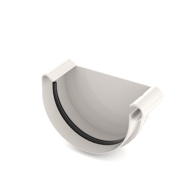 BRYZA PVC koncovka pravá 150 mm biela | Plastový okapový systém BRYZA PVC