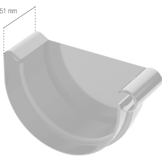 BRYZA PVC koncovka pravá 150 mm červená | Plastový okapový systém BRYZA PVC