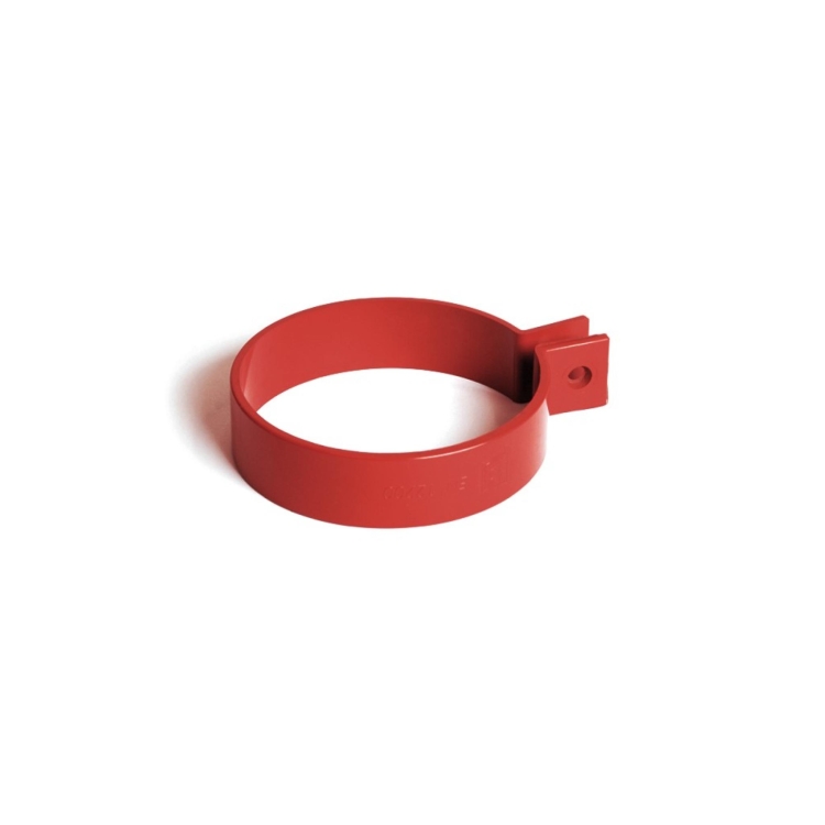 Obejma rury spustowej BRYZA PVC 110 mm czerwona (RAL 3011) | Plastikowy system rynnowy BRYZA PVC