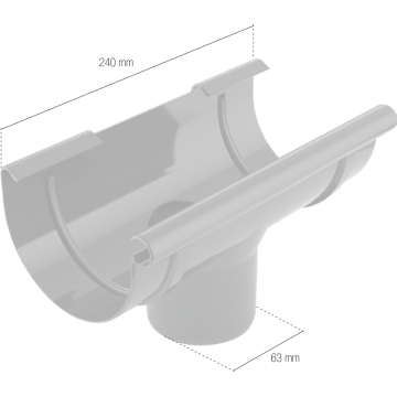 Lej spustowy BRYZA PVC 100/63 mm biały (RAL 9010) | Plastikowy system rynnowy BRYZA PVC