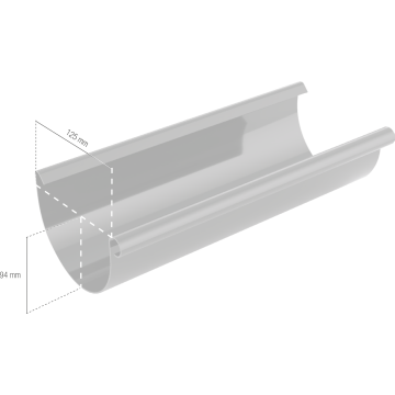 Rynna BRYZA PVC 125 mm biała (RAL 9010) długość 3 m | Plastikowy system rynnowy BRYZA PVC