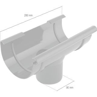 BRYZA PVC výpustný otvor 125/90 mm hnedý | Plastový okapový systém BRYZA PVC