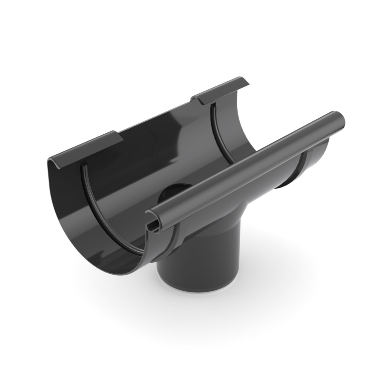 Lej spustowy BRYZA PVC 125/90 mm czarny (RAL 9005) | Plastikowy system rynnowy BRYZA PVC