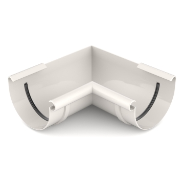 Narożnik wewnętrzny BRYZA PVC 90° 125 mm biały (RAL 9010) | Plastikowy system rynnowy BRYZA PVC