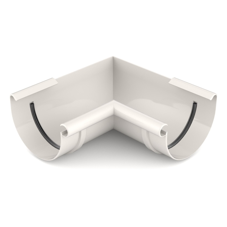 BRYZA PVC vnitřní roh 90°  125 mm bílá (RAL 9010) | Plastový okapový systém BRYZA PVC