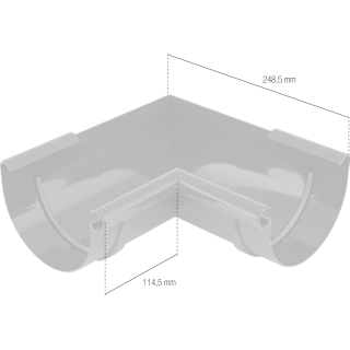 BRYZA PVC Belső szeglet 125 mm Grafit | Plastový okapový systém BRYZA PVC