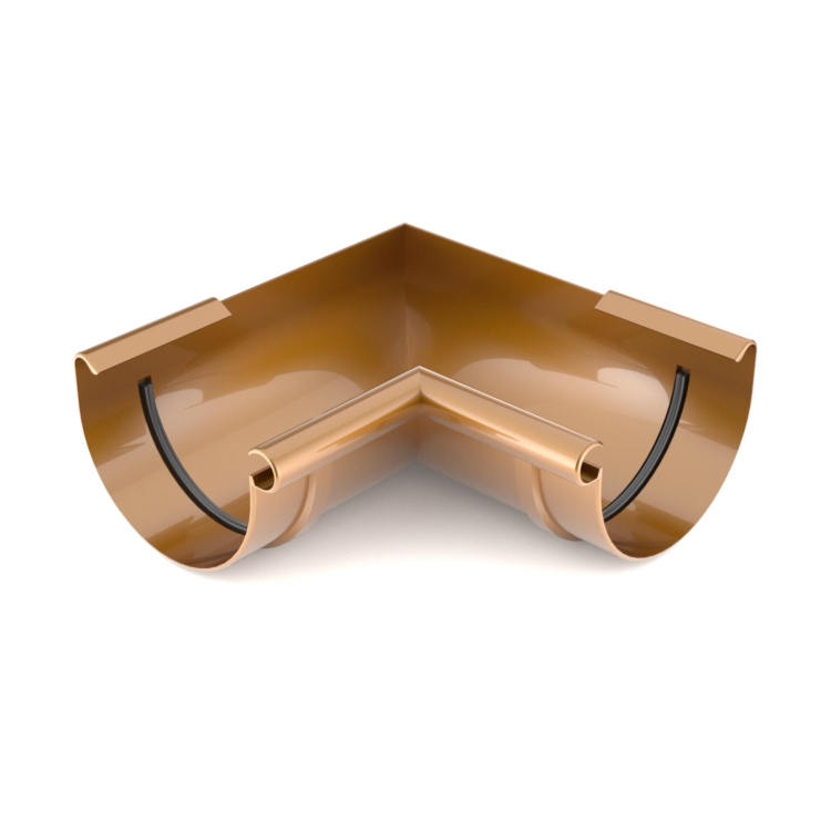 BRYZA PVC vnitřní roh 90°  125 mm měděná | Plastový okapový systém BRYZA PVC