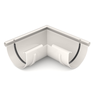 BRYZA PVC vnější roh 90°  125 mm bílá (RAL 9010) | Plastový okapový systém BRYZA PVC