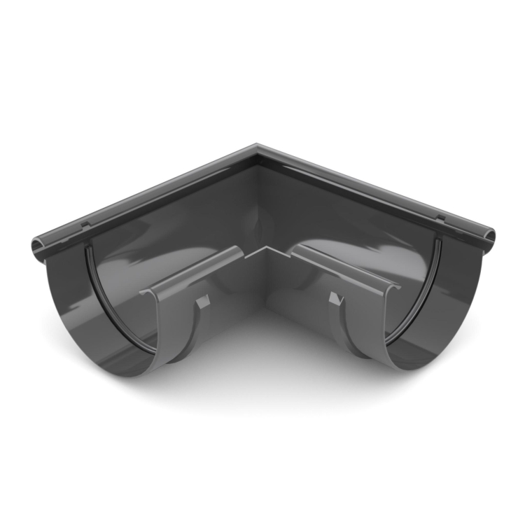 BRYZA PVC Vonkajší roh 125 mm grafit | Plastový okapový systém BRYZA PVC