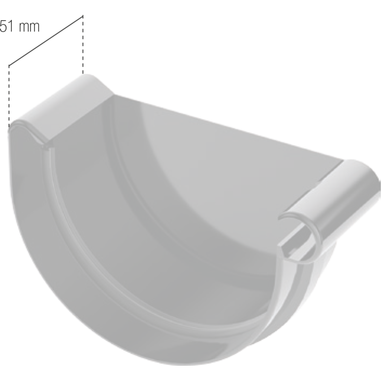 BRYZA PVC koncovka žlabu pravá 125 mm