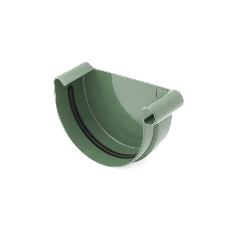 BRYZA PVC koncovka žlabu pravá 125 mm zelená (RAL 6020) | Plastový okapový systém BRYZA PVC