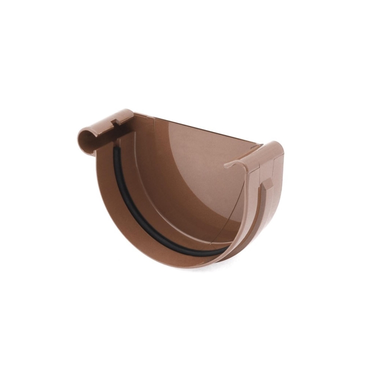 BRYZA PVC Rinnenboden links 125 mm Braun | Plastový okapový systém BRYZA PVC